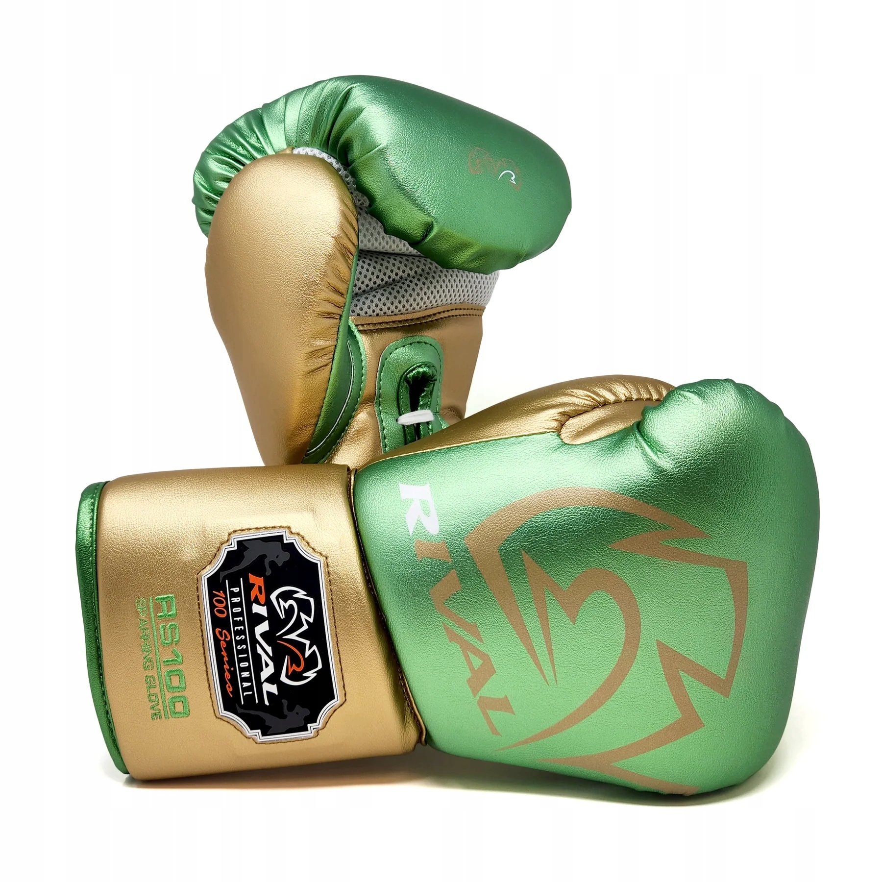 Rival Boxerské rukavice Sparring Rs100 Professional Green/Gold 14OZ