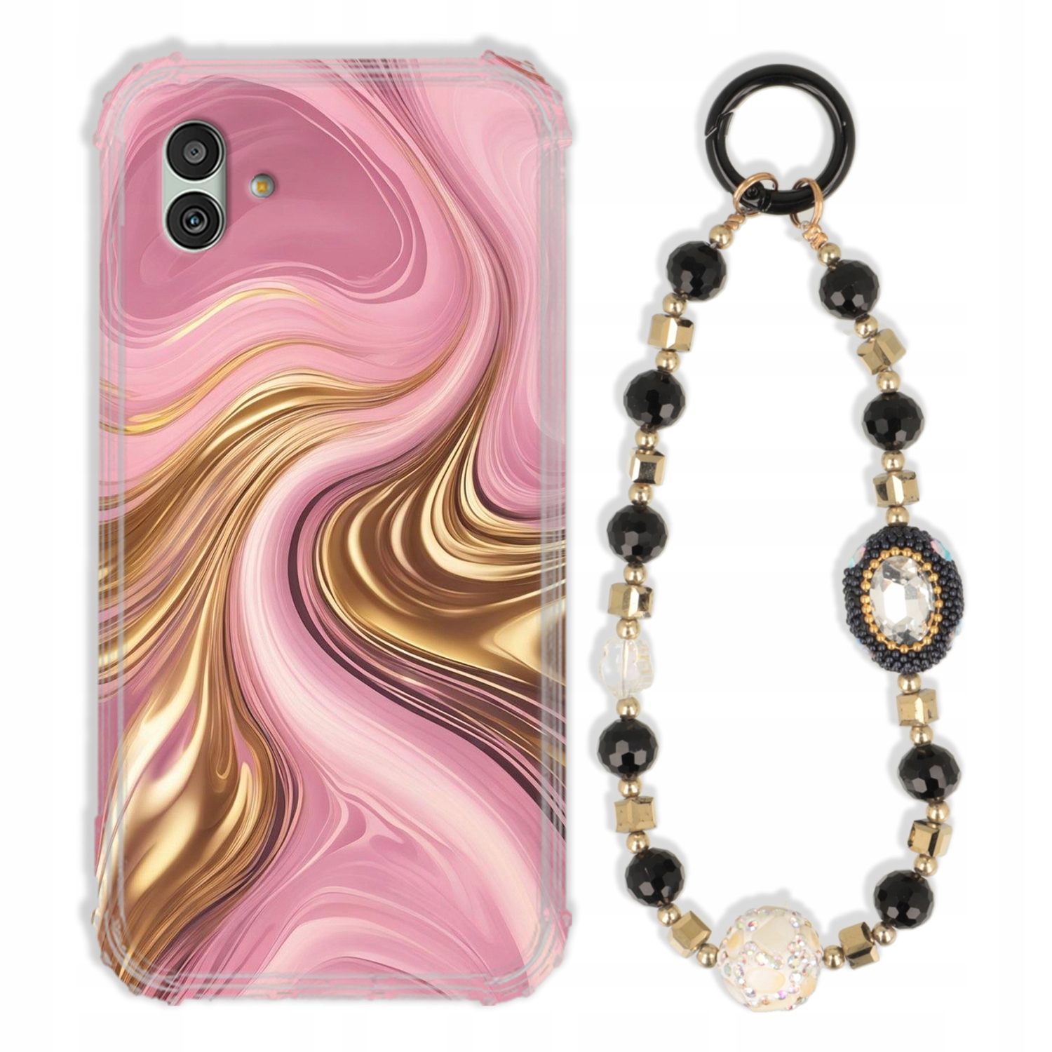 Puzdro Na Samsung M13 5G Antishock Zirkóny Čierno Zlaté Odolné| Silné