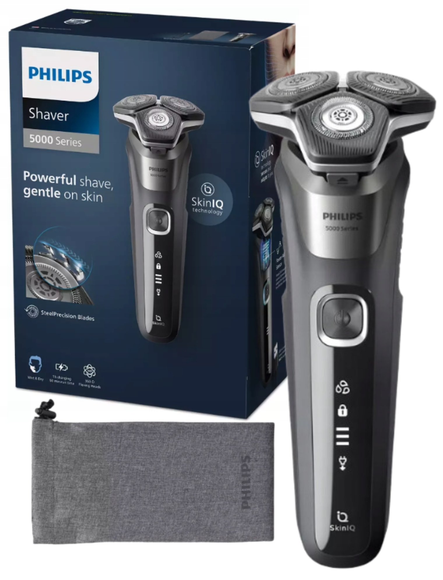 Golarka Philips S5887/10 Seria 5000 Trymer wodoodporna głowicowa 360 Mocna