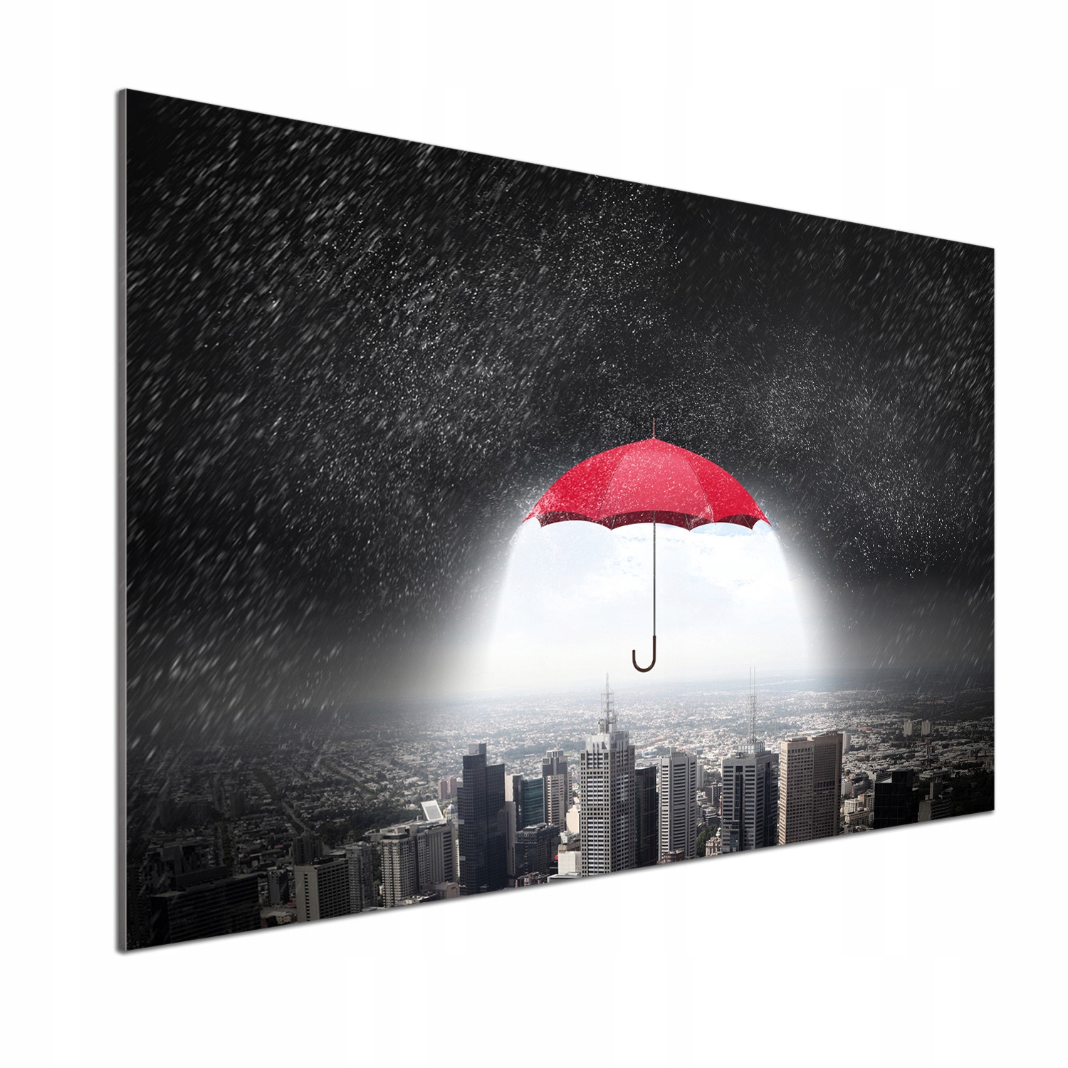 Lacobelový panel Deštník nad městem 100 x 70 cm Lepidlo