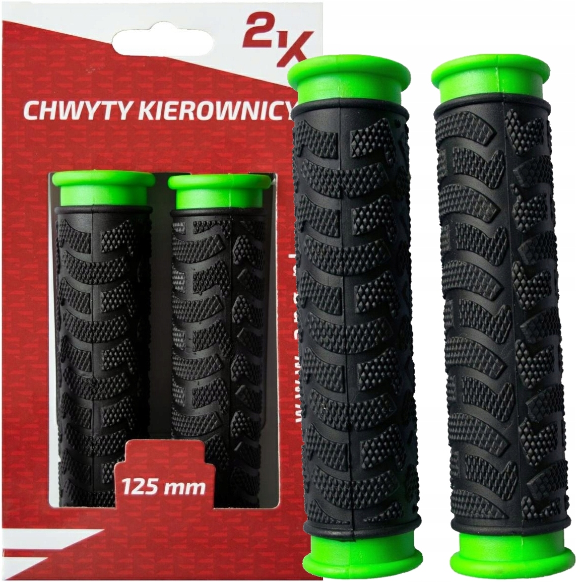 Chwyty kierownicy rowerowe 125mm rączki uchwyty gumowe