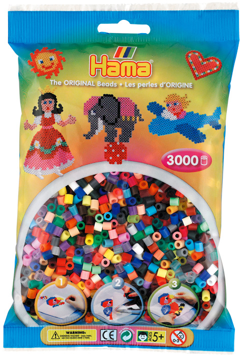 

Koraliki 3000 szt. mix kolorów Hama MIDI 201-68