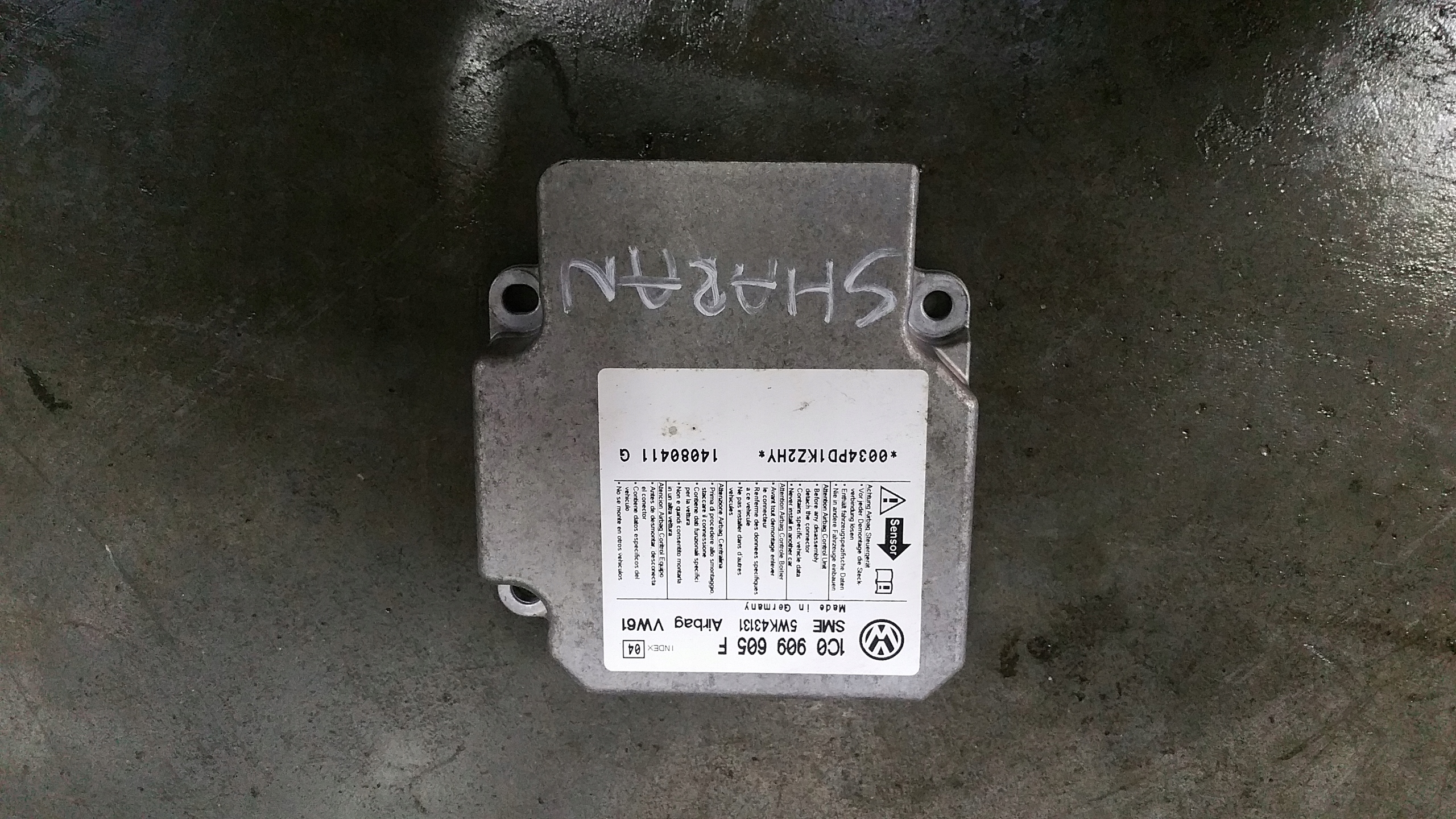 console adjusters airbags sensor VW Sharan LIFT