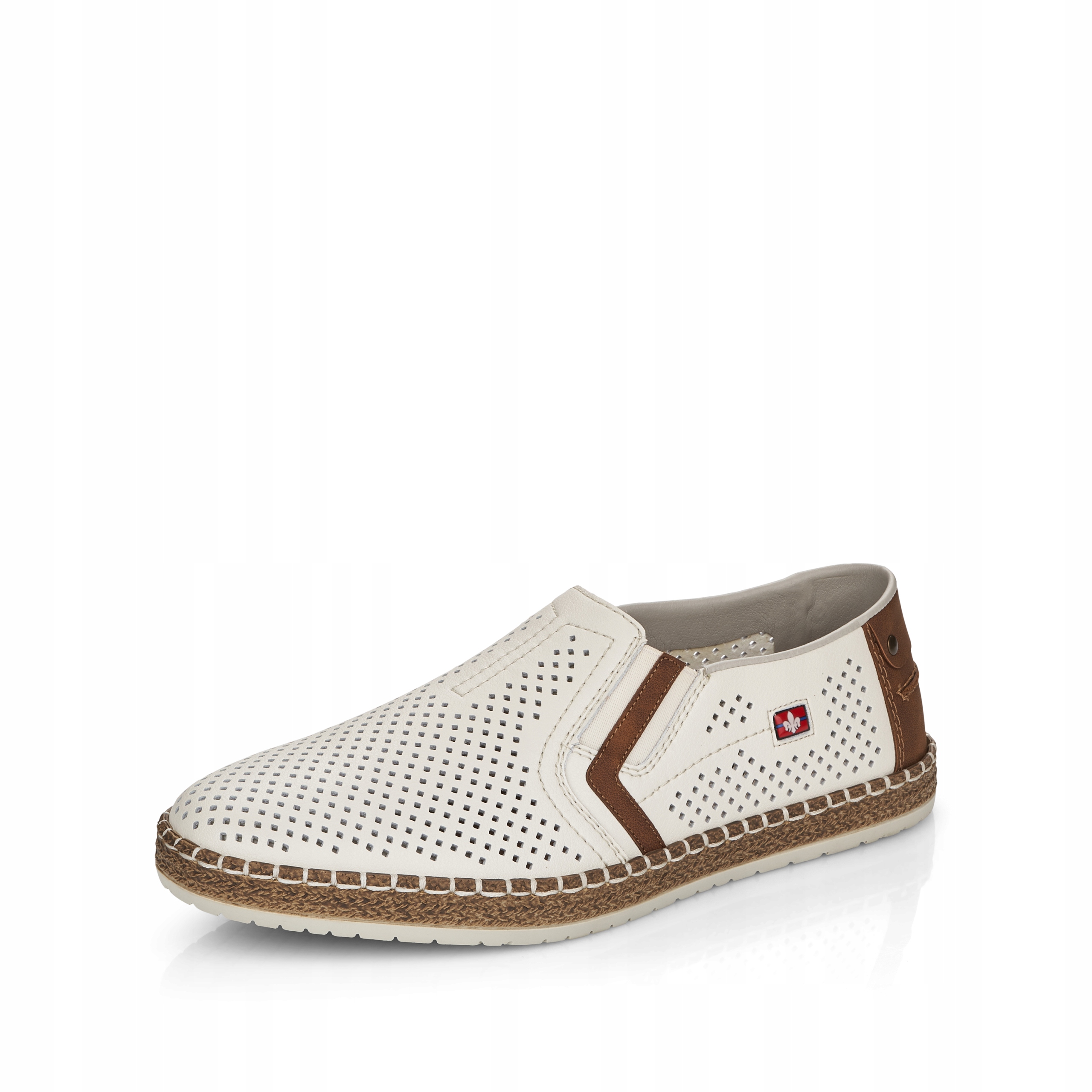 Rieker Antistress Pánské Mokasíny Ažurové Bílé Kožené B5297-80 vel. 42