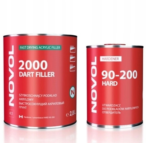 Szybkoschnący Podkład Akrylowy Novol Dart Filler 2000 2.8+0.7L Szary