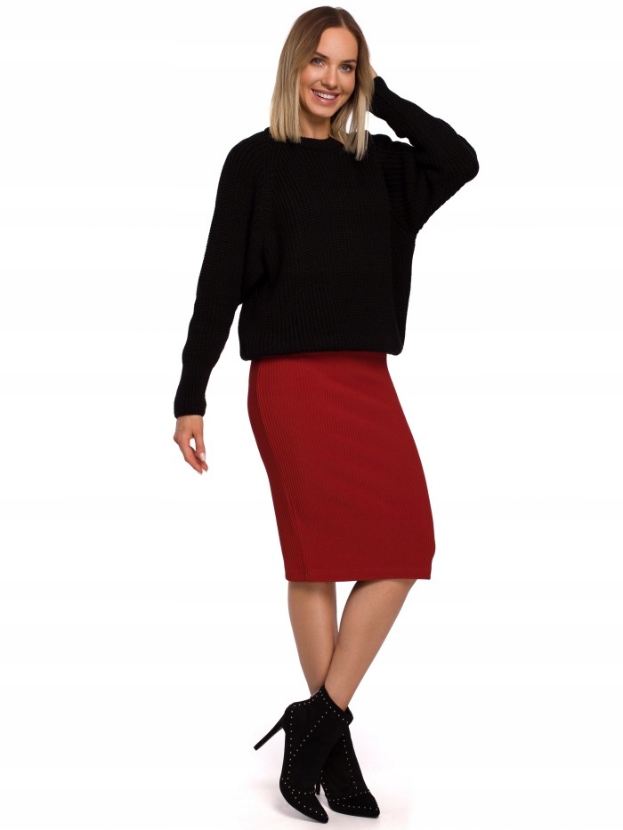 

Eu L/XL M537 Sweter prążek pod szyję - czarny Eu L