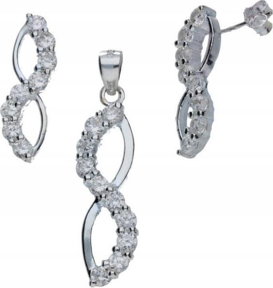 Stříbrný komplet šperků 925 nekonečna se zirkony jako dárek