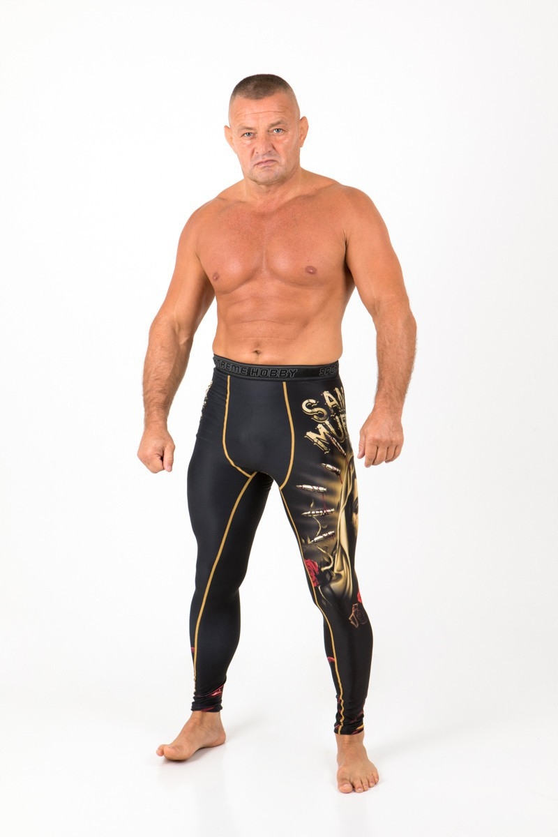 Leginsy do MMA męskie Termoaktywne SANTA MUERTE XL EXTREME HOBBY Kod producenta 2084-27693-XL-CZARNY