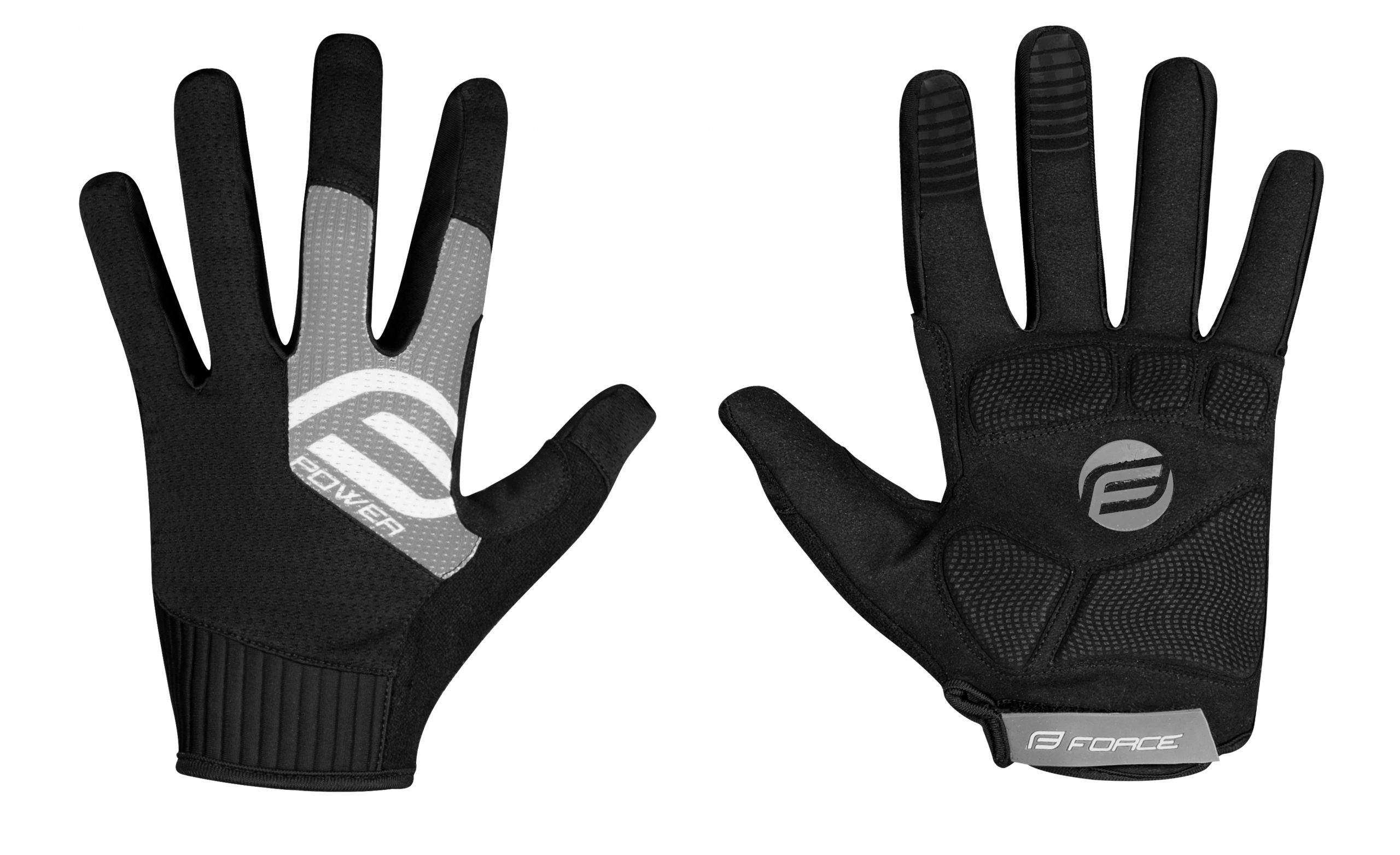 Rękawiczki FORCE MTB POWER, czarno-szare XL
