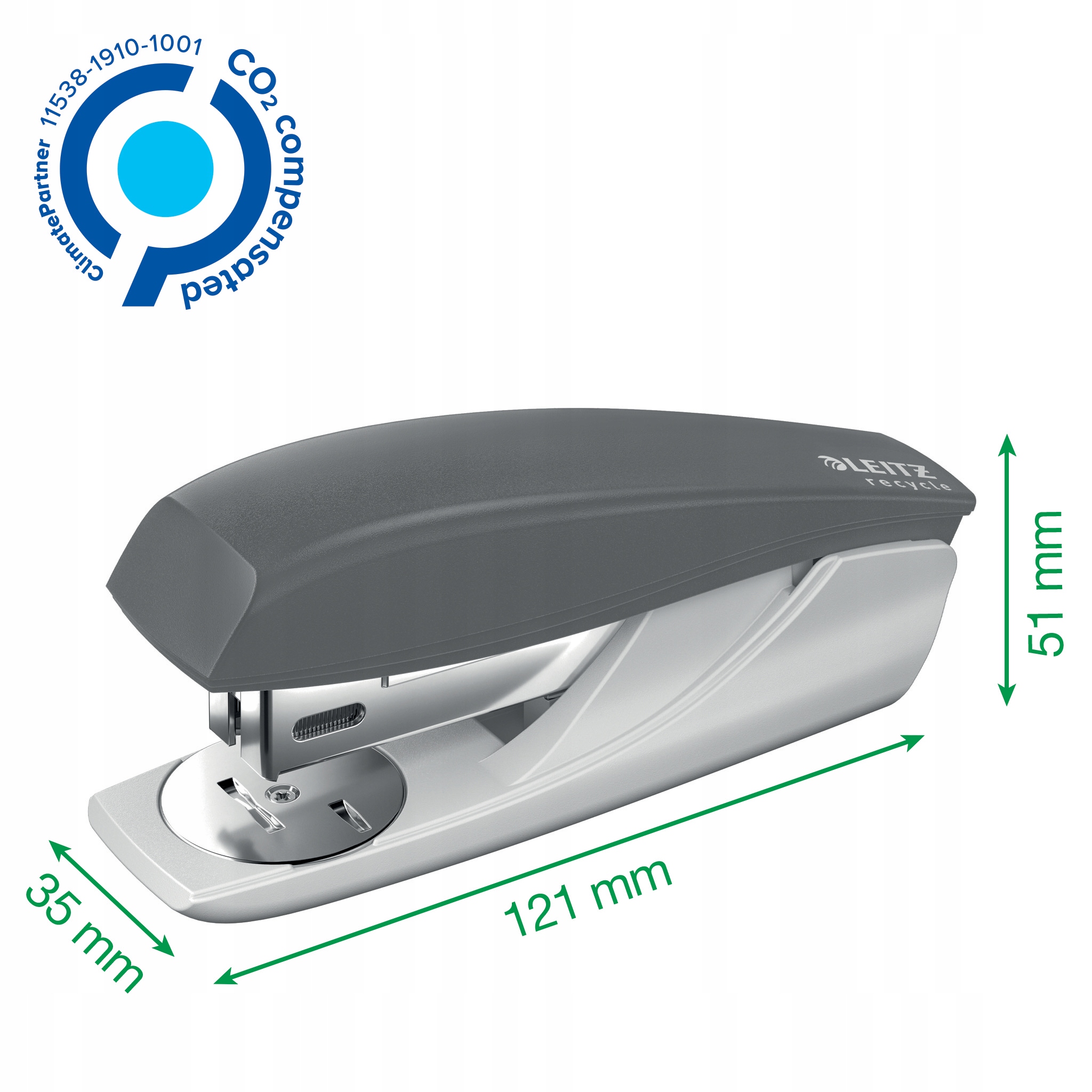 Zszywacz Leitz NeXXt Recycle, mały, niebieski, 25 kartek 56060035 Marka Leitz