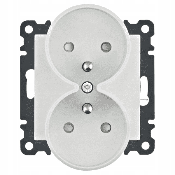 

Hager lumina2 Gniazdo podwójne białe WL1340