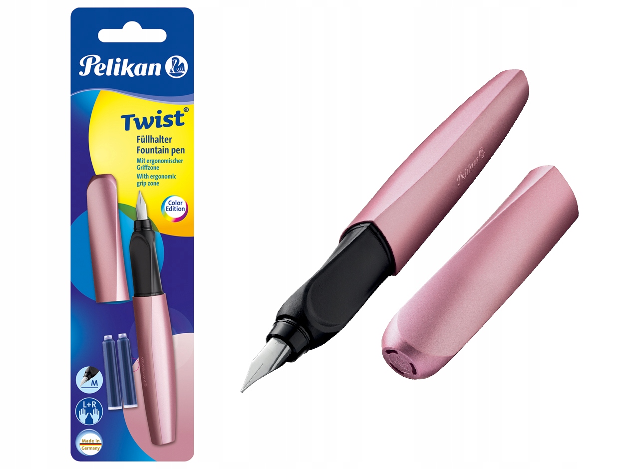 

Uniwersalne Pióro Pelikan Twist Różowe Prawe Lewe
