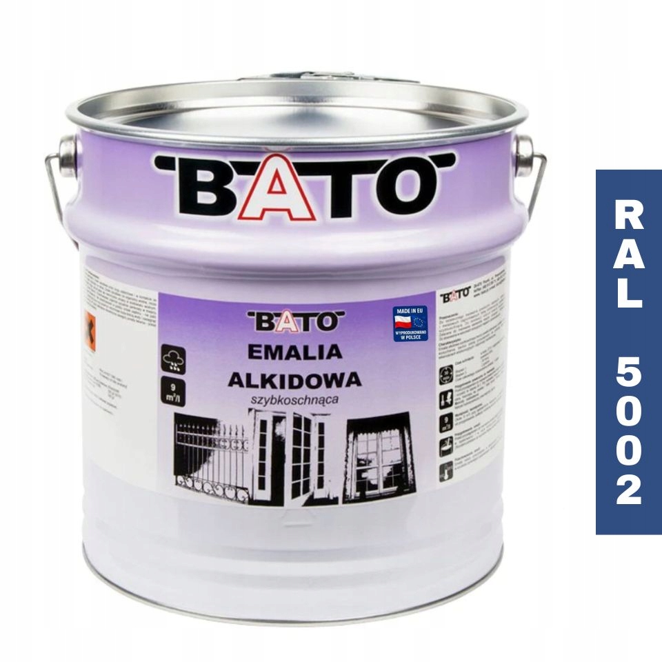 Alkydový smalt barva na kov Bato Ral 5002 rychleschnoucí 10L Modrá