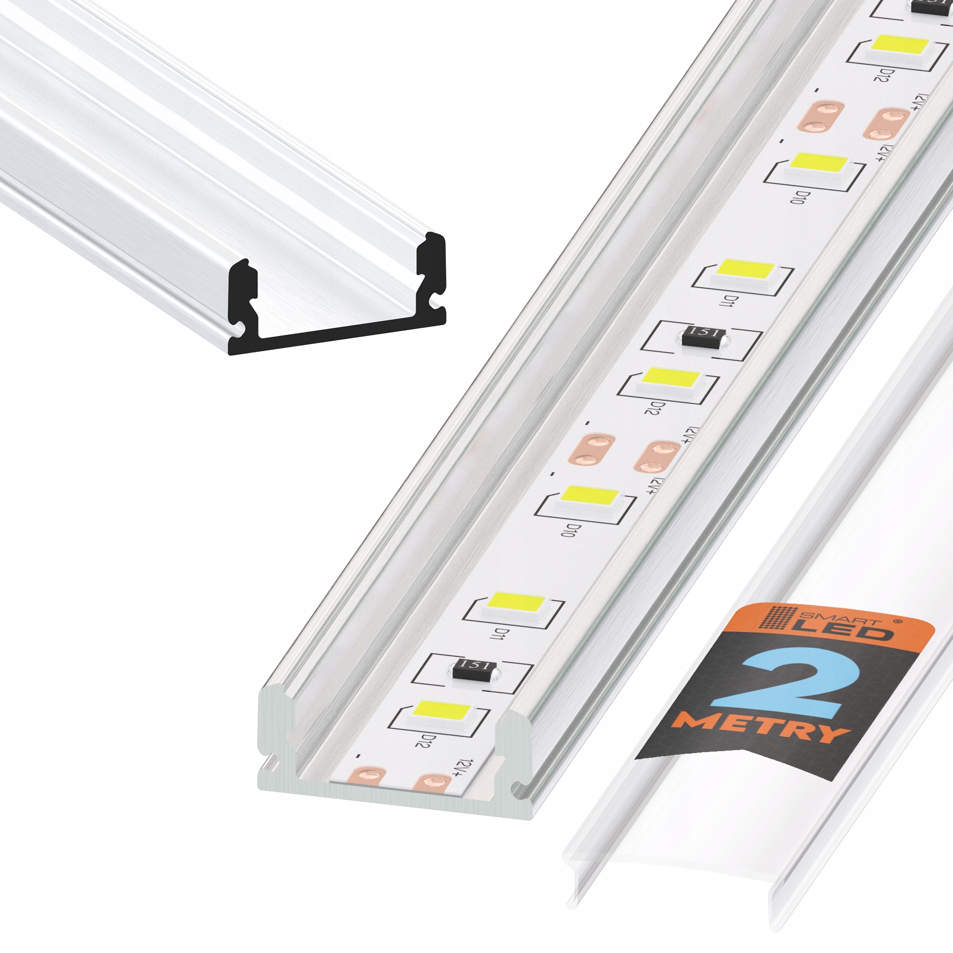 

Profil Led do Taśma Srebrny Klosz Transparent 2M