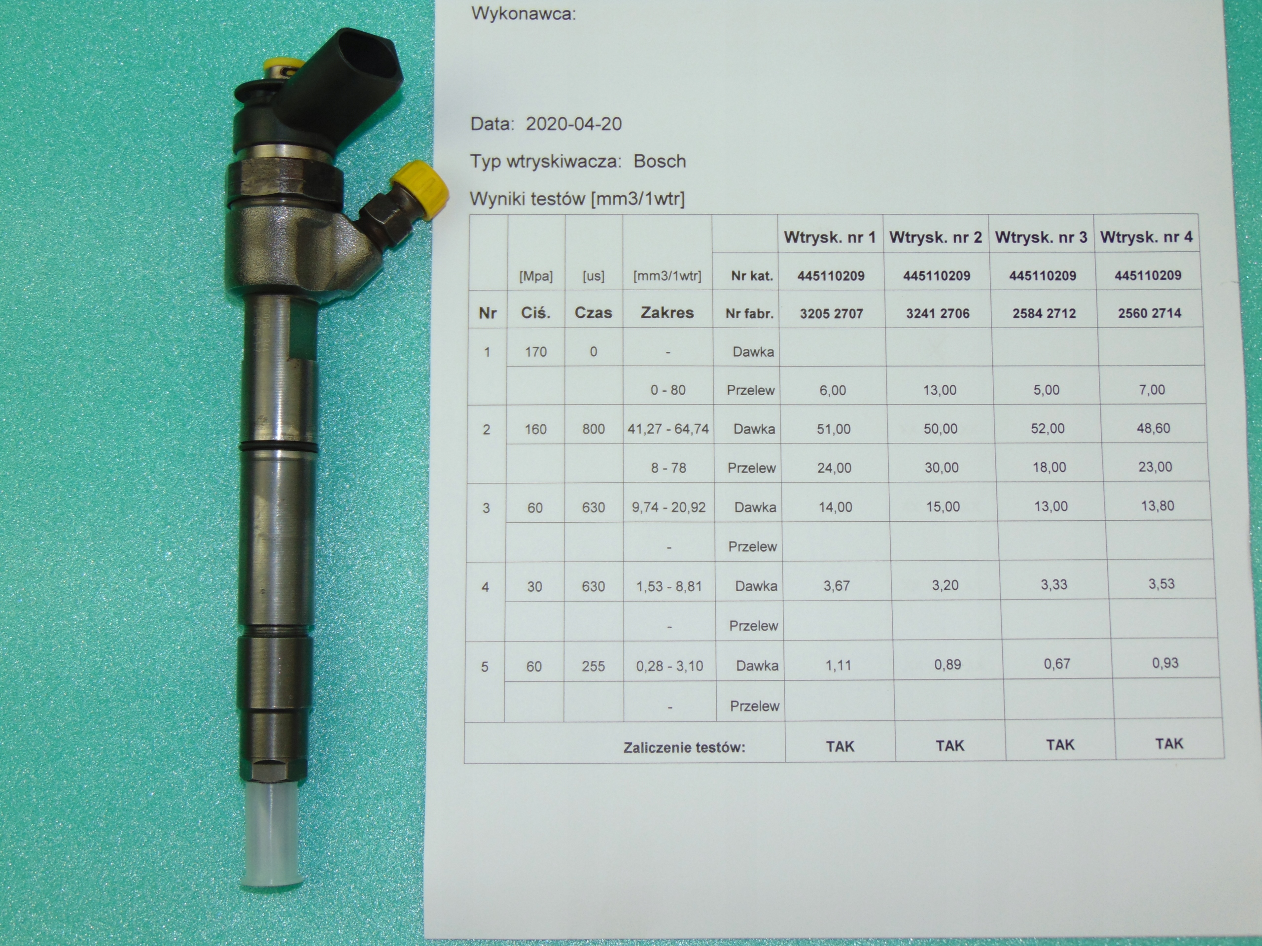 Wtryski 2,0CDI 2,2CDI A6400700787 0445110167 Sprawdzone!!! Gwarancja!!!