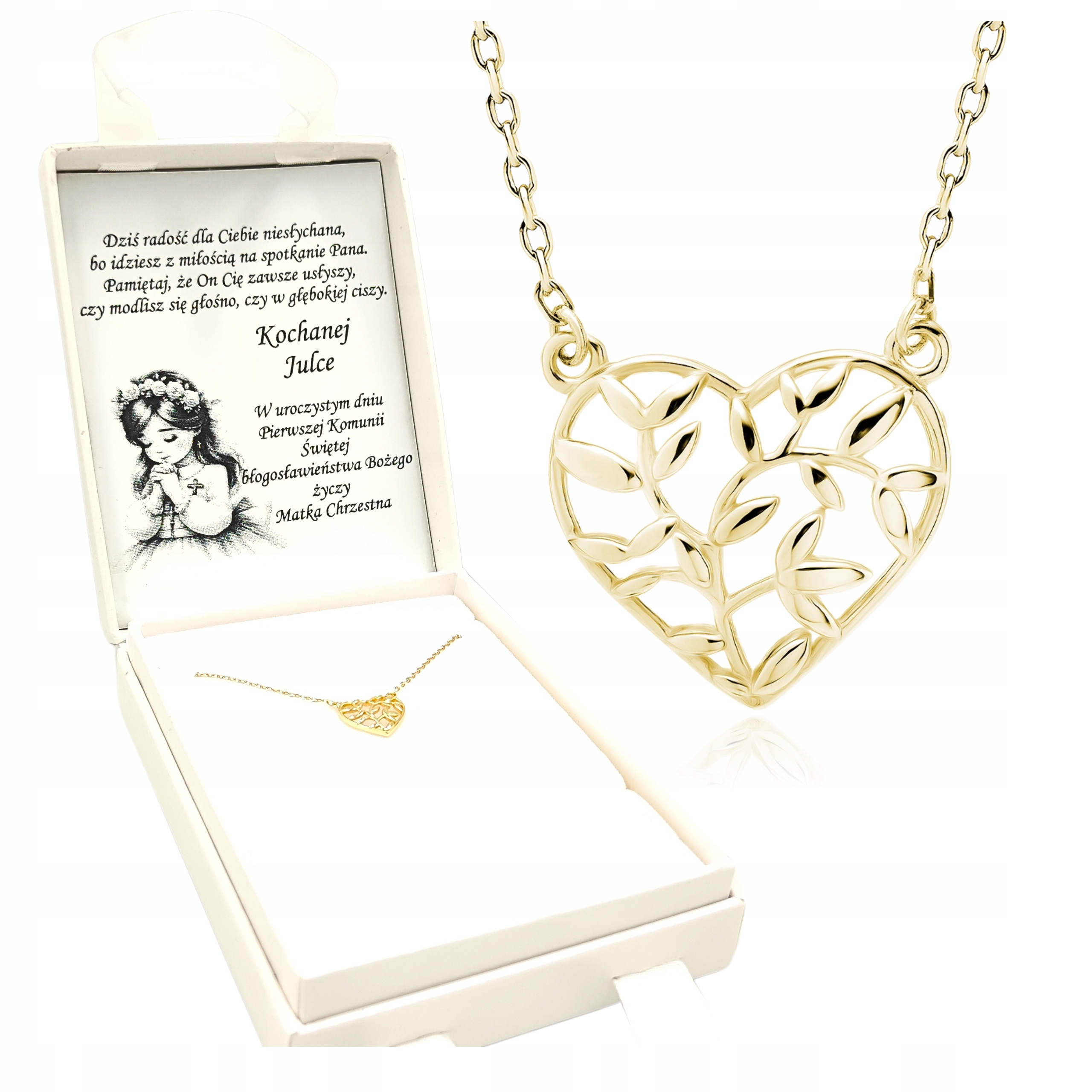 Dárek K Prvnímu Svatému Přijímání Pro Dívku Stříbro Náhrdelník Srdce
