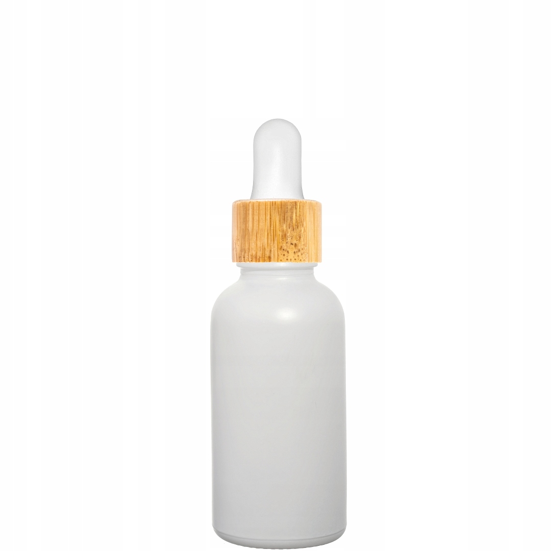 

Butelka Szklana 50ML Biała Z Pipetą Bambusową