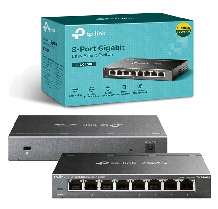 Switch Přepínač spravovatelný 8 portů Gigabit kovový TL-SG108E