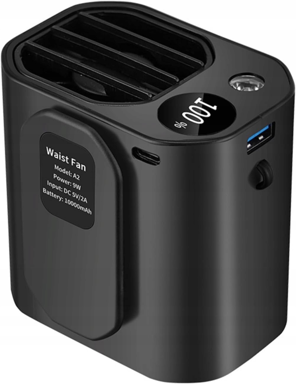 Wentylator Pod Koszulke Na Szyję i do Paska 10000mAh Powerbank Led