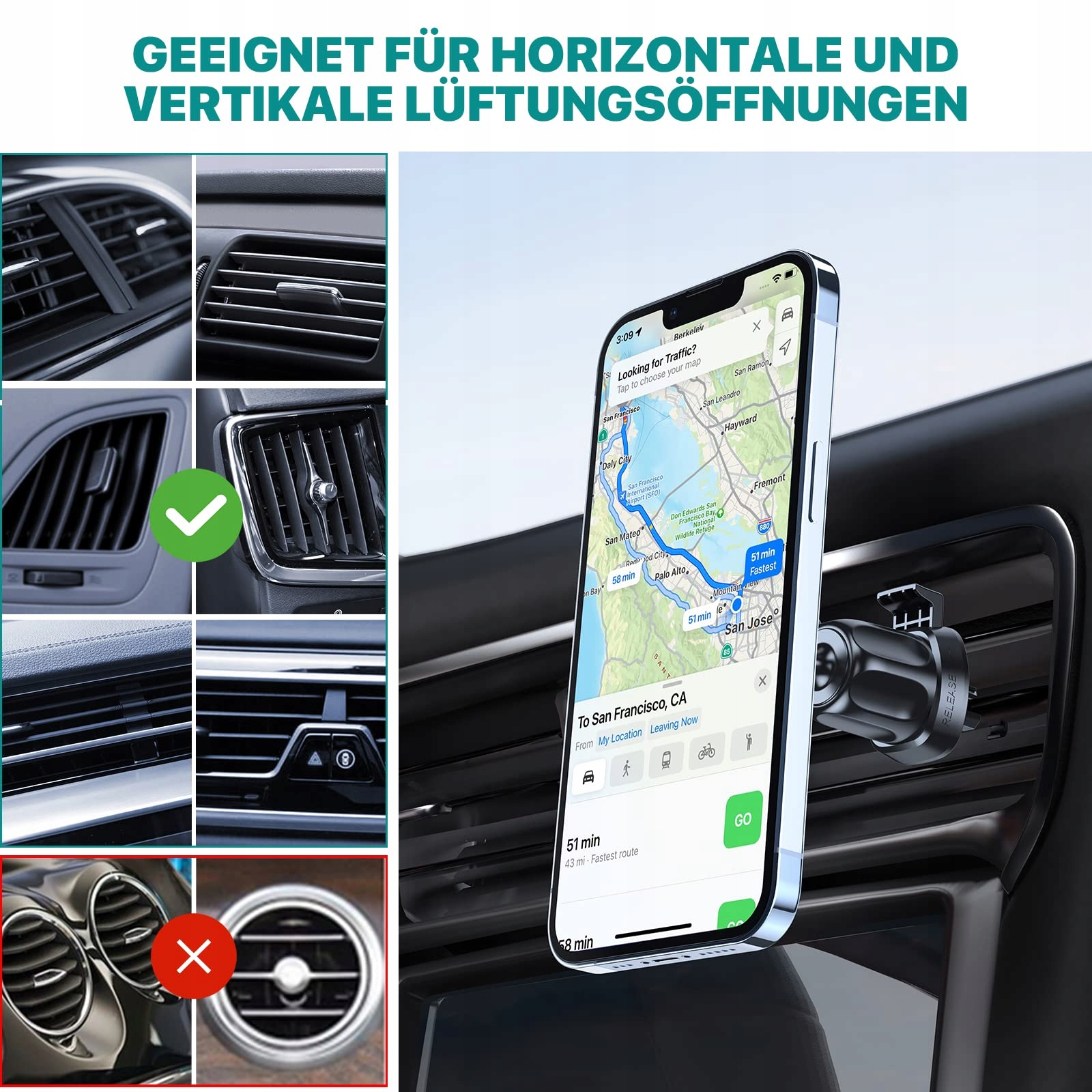 MIRACASE Magnetyczny Uchwyt Samochodowy 360° — miniatura 4