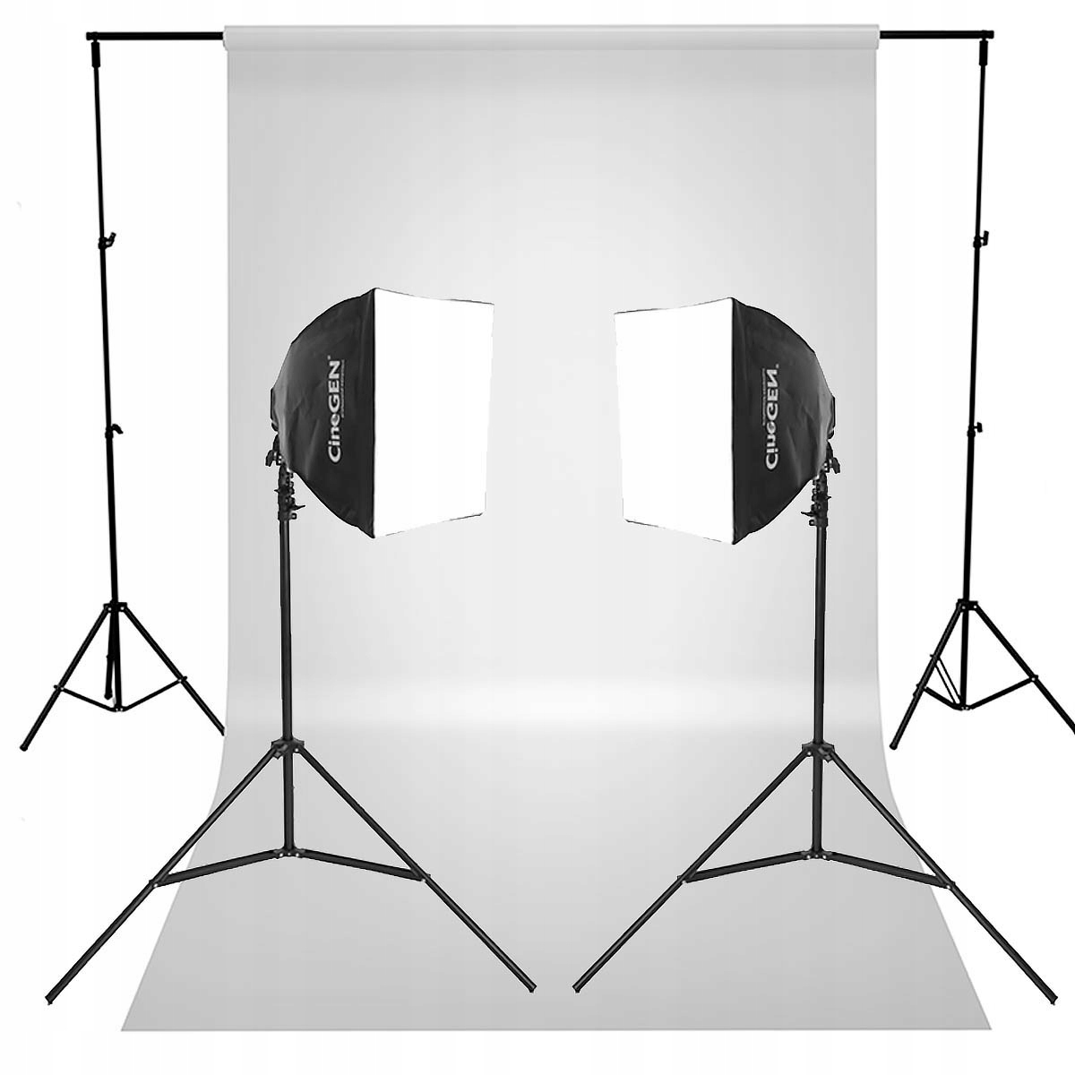 ZESTAW = białe tło 2x żarówka 2x softbox 4x statyw Kod producenta CGBX-W44681