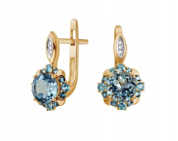 Złote Kolczyki z Topazem GZ19964 Verona Jewellery