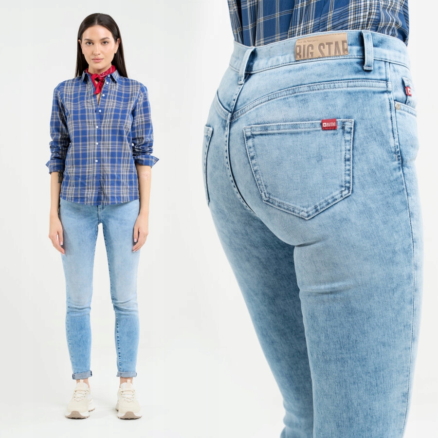 Big Star Dámské Mramorové Džíny Světle Modré Adela 138 W32 L32