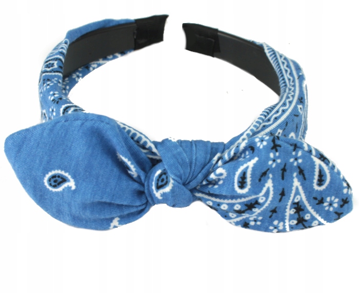 

Opaska Do Włosów Bandana Kokardka Błękitna