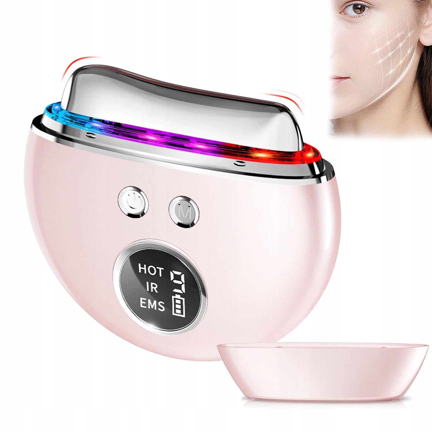 Masážní Přístroj Na Obličej Ems Gua Sha Led Terapie 4 Režimy Lifting Krásná Kůže Usb