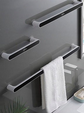 WIESZAK ŁAZIENKOWY NA RĘCZNIK UCHWYT 46,6CM Kolor czarny