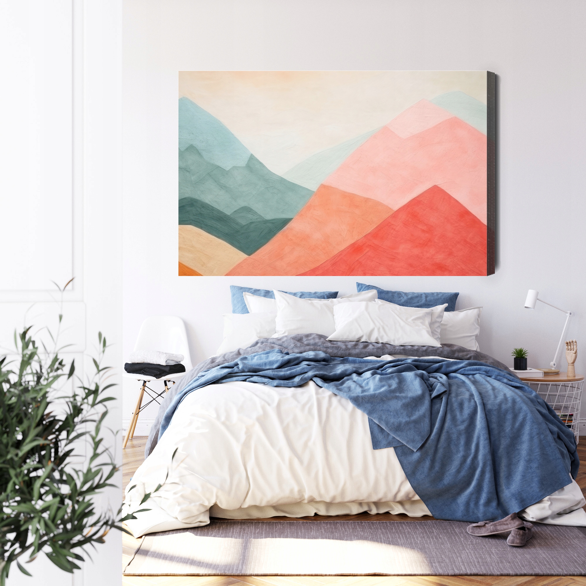 Pastelové hory krajina Obraz na plátně Pastelové hory krajina 100x70 cm