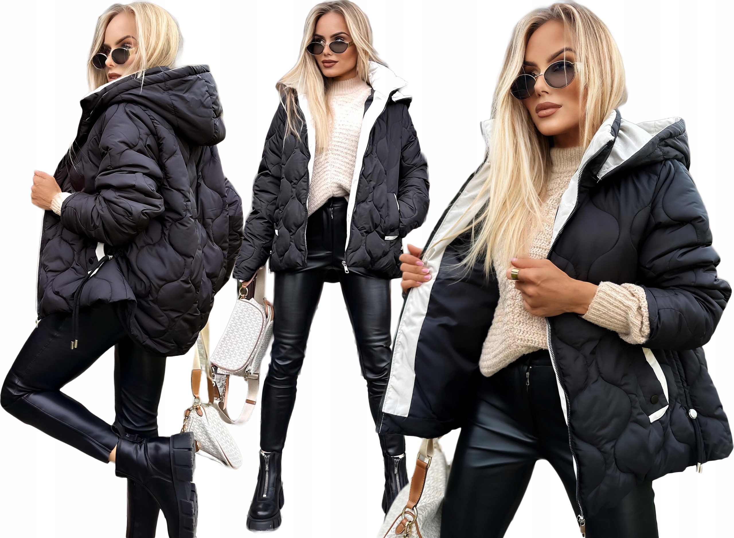 Prošívaná teplá Přechodová dámská prošívaná bunda s kapucí 44 Vera