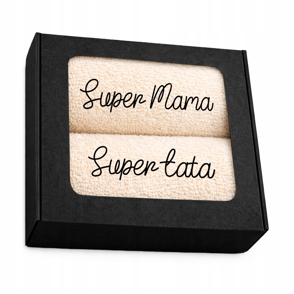 Set Ručníků 50X100 Výšivka Dárek Svátek Matek A Tatínka Táta Máma Ecru
