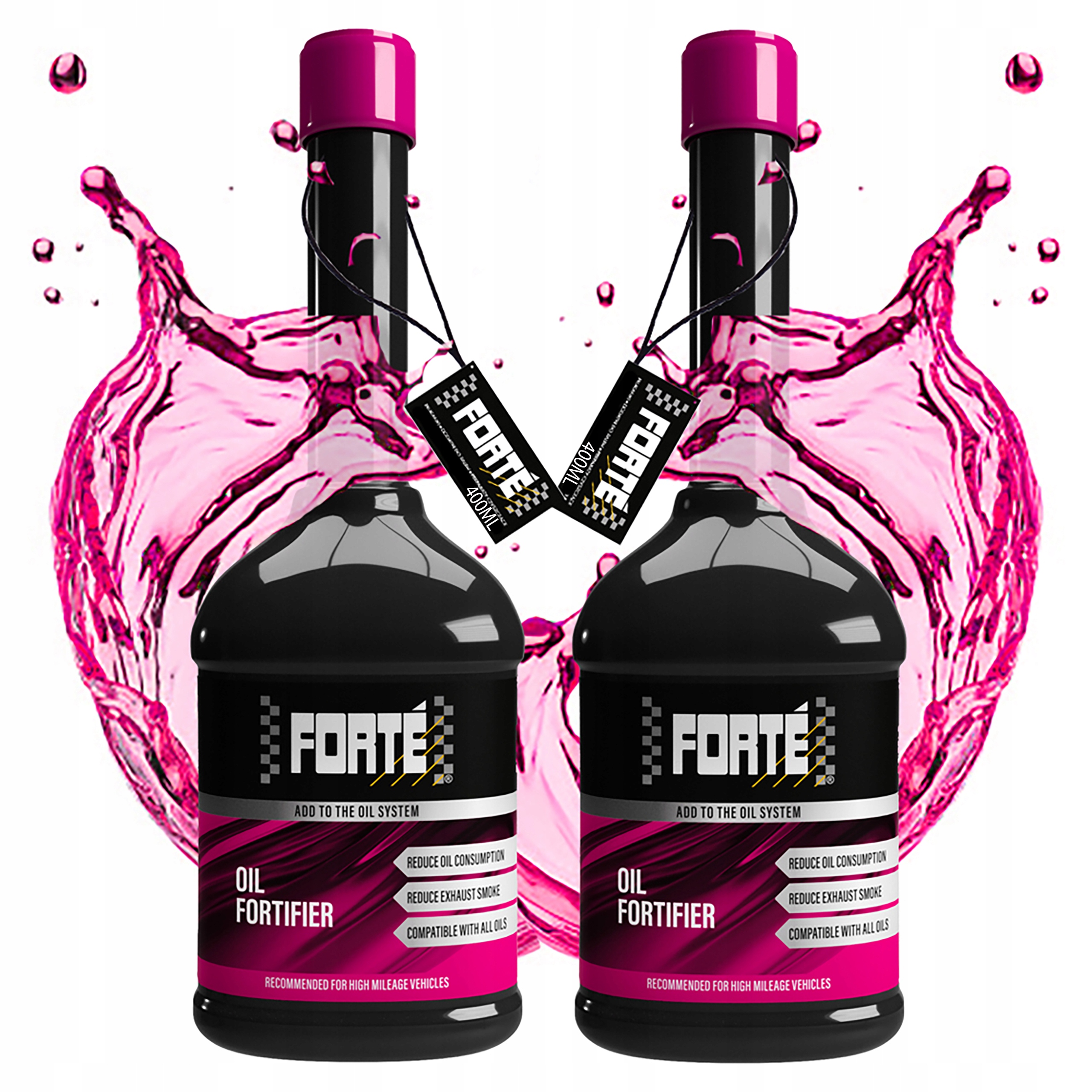 2x Forte Oil Fortifier Na Olej Zvyšuje Kompresiu Výkon Motora Znižuje Dym