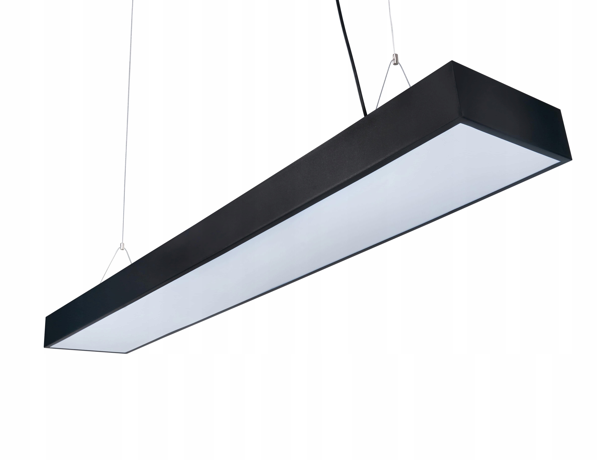 Lampa Sufitowa Wisząca Led 50W Czarna Neutralny 4500K Oprawa Biurowa