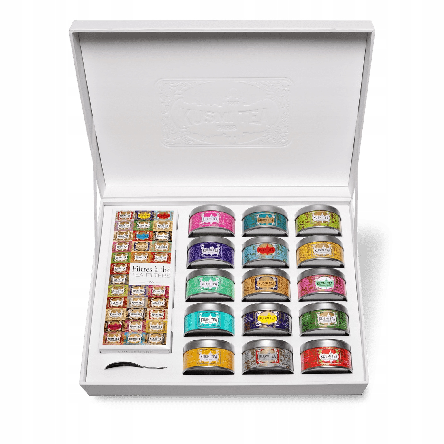 Zestaw prezentowy herbat Kusmitea The Collection z filtrami i łyżeczką