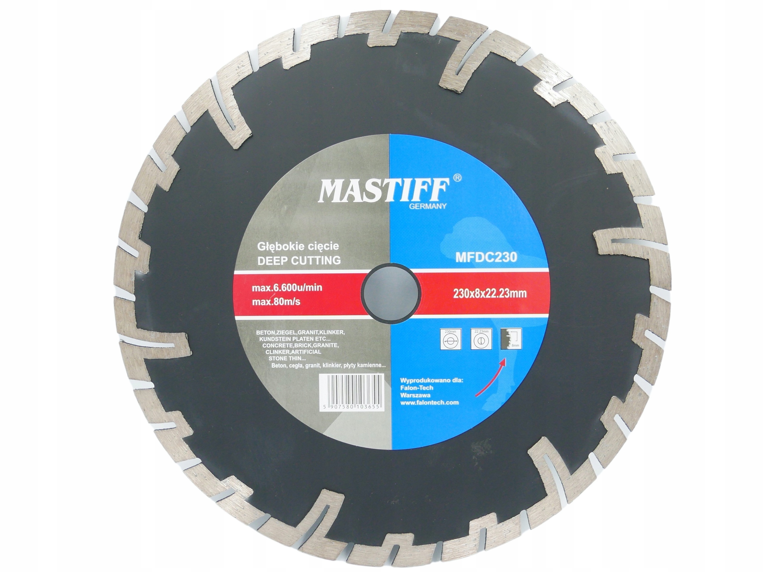 

Tarcza Diamentowa 230 x 22,2 Głębokie Cięcie Beton