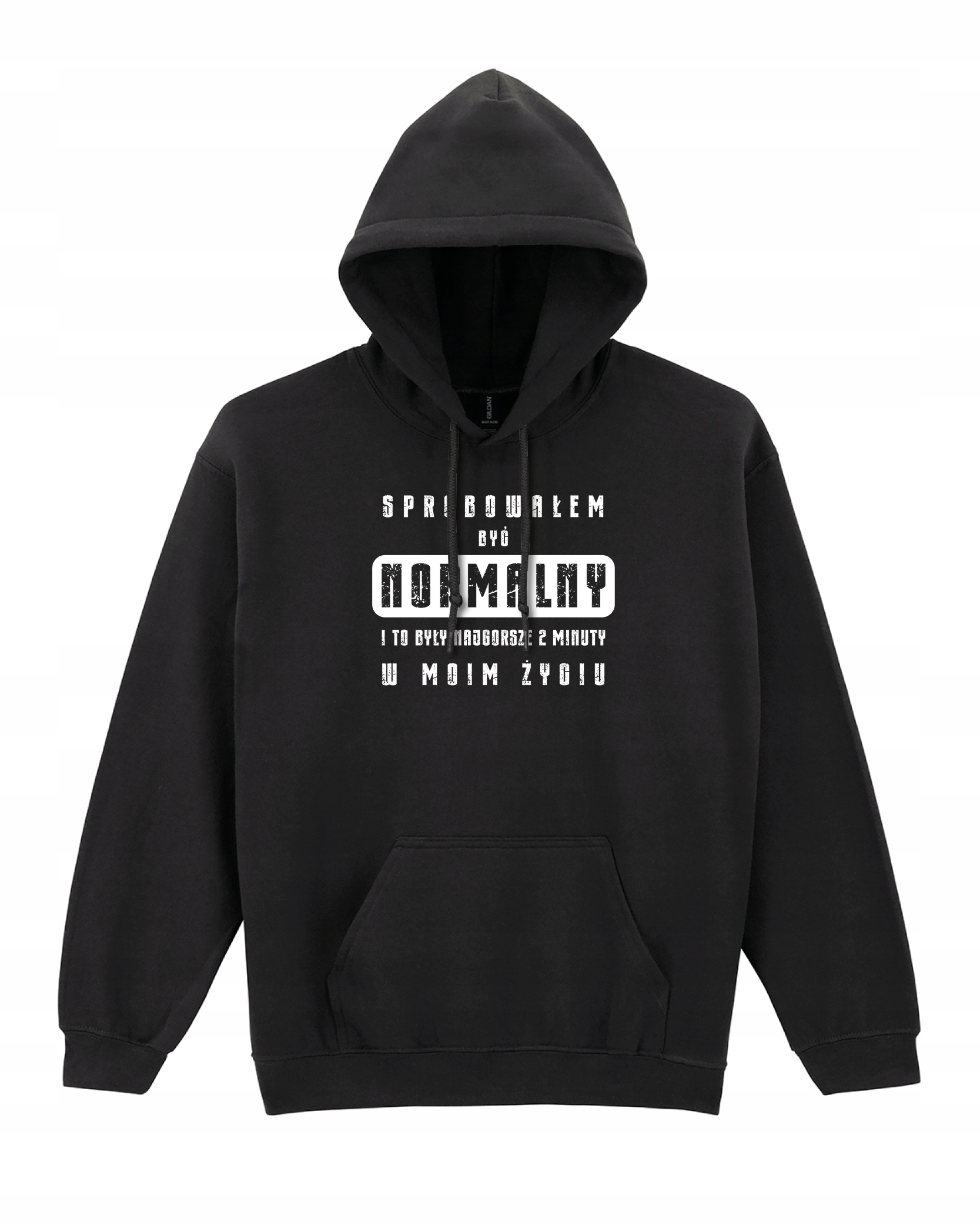 Mikina Zkoušel jsem být normální Zábavná s potiskem Černá L