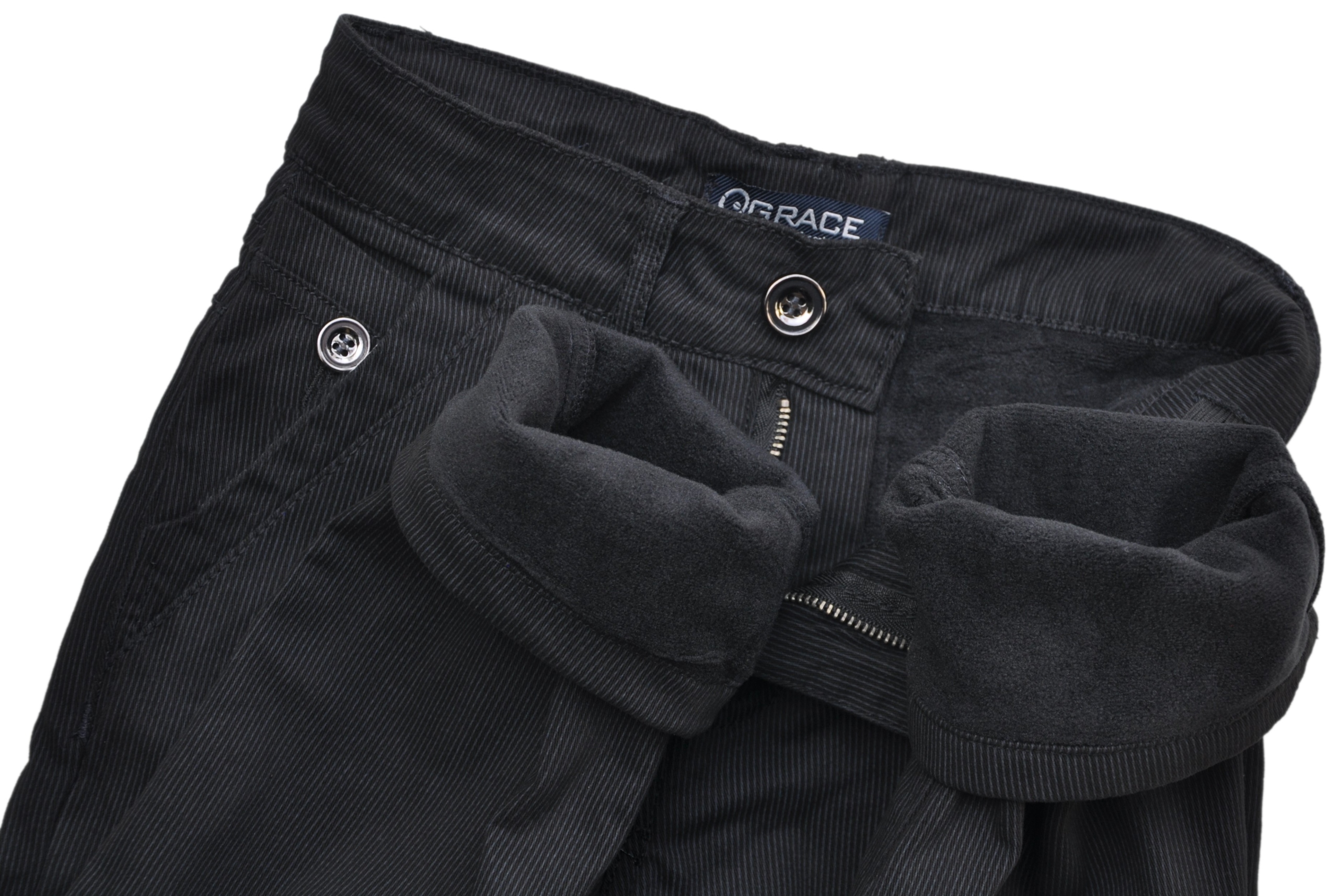 CARINO Spodnie chinosy OCIEPLANE polarem czarne (116 128 134 140 146) r 122 Długość długie