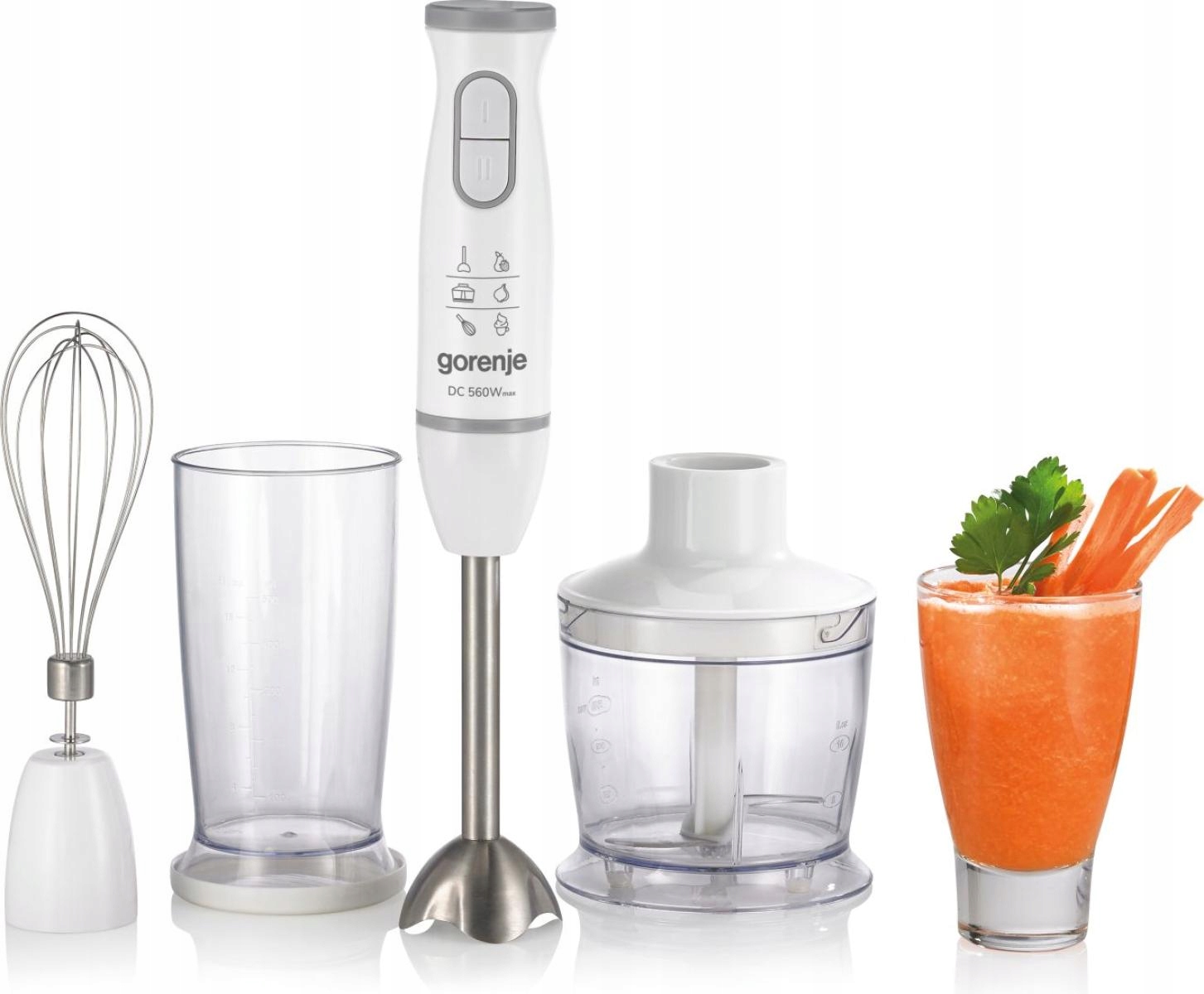 Blender ręczny Gorenje HBC564QW 560W Biały Miksowanie Ubijanie Rozdrabniacz