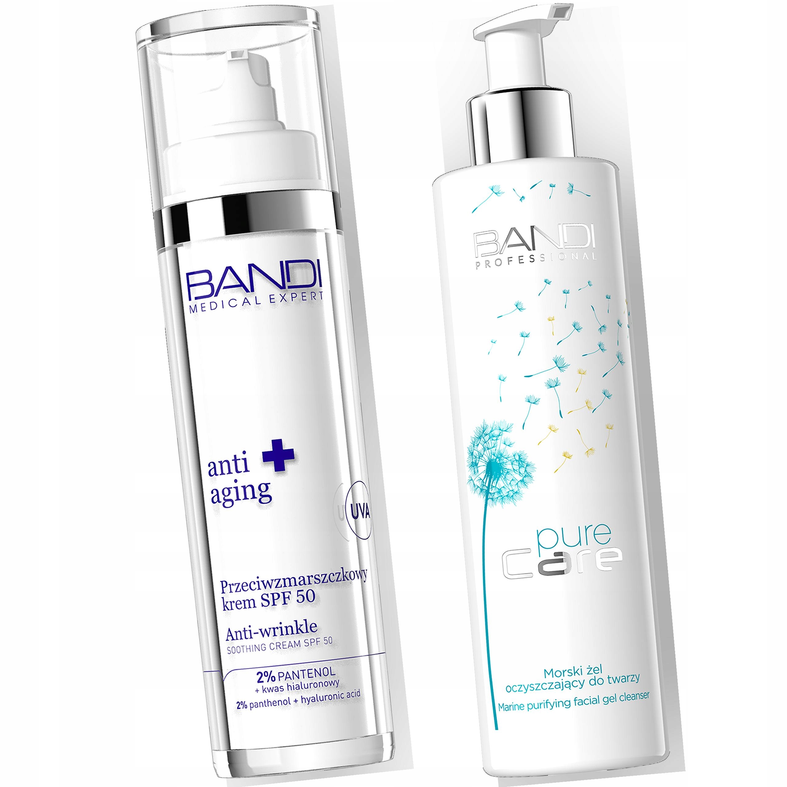 Bandi krem na dzień Spf 50 żel do mycia twarzy nawilżenie