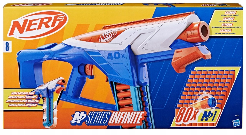 NERF N-Series Wyrzutnia Infinite Blaster + strzałki F8631