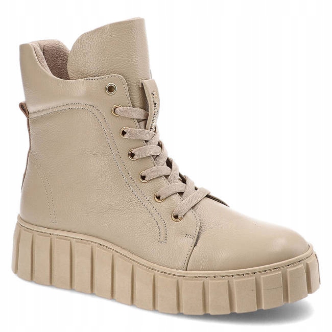 Béžové kotníkové boty sportovní tenisky dámské kožené kotníkové boty Karino 38