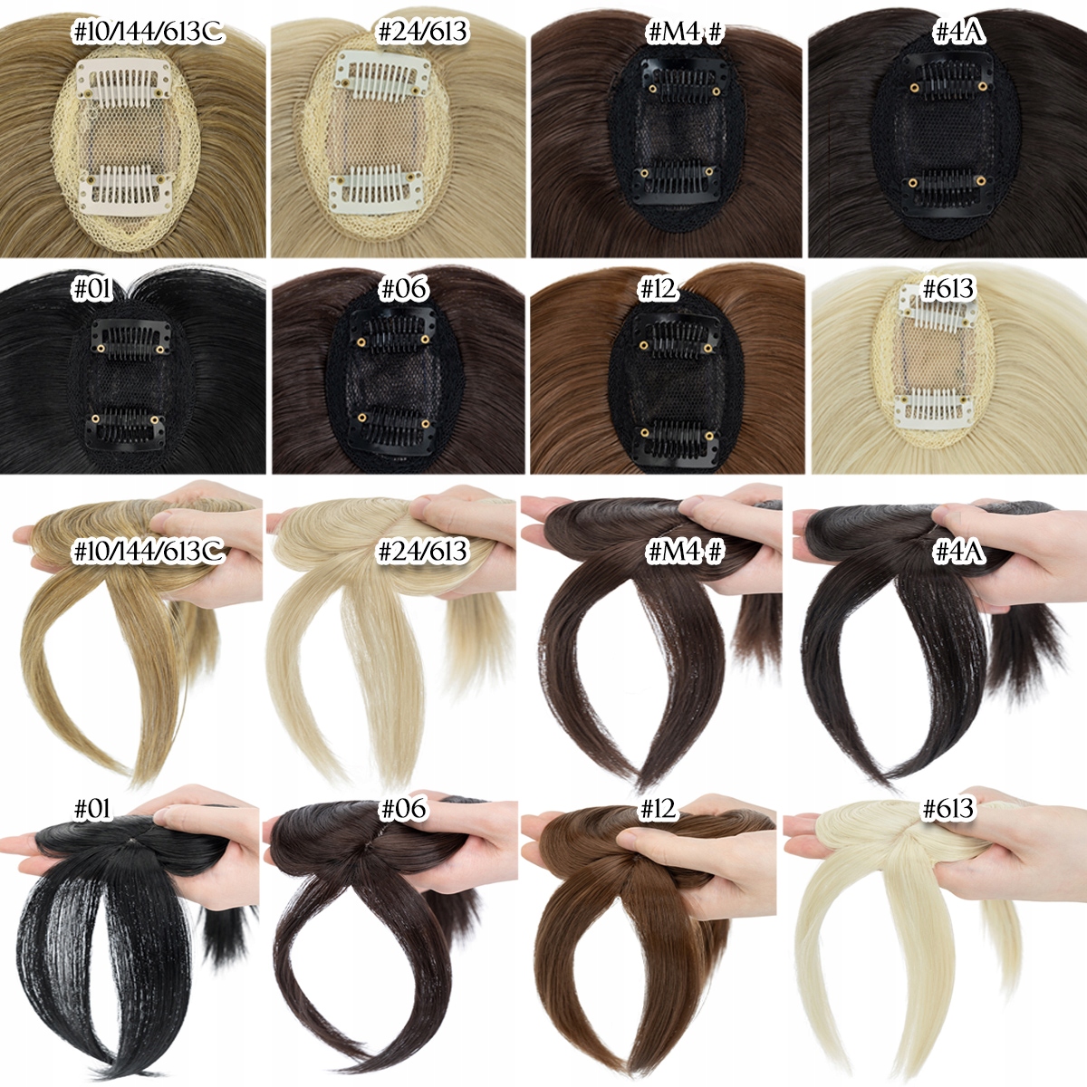 jak NATURALNE TUPET DAMSKI TOPPER czubek głowy #M4 Postać treska