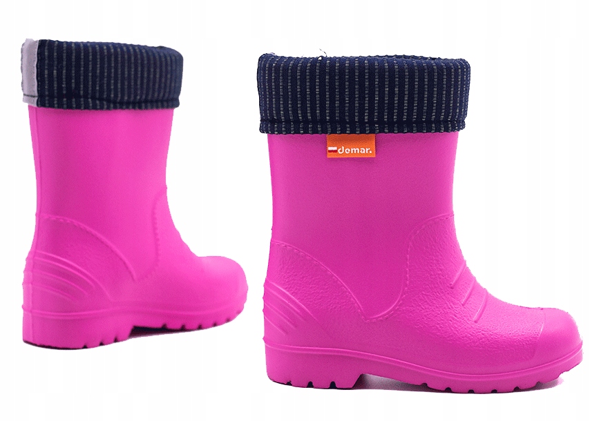 Kalosze dziecięce OCIEPLANE piankowe dziewczęce różowe lekkie gumiaczki róż Materiał pianka