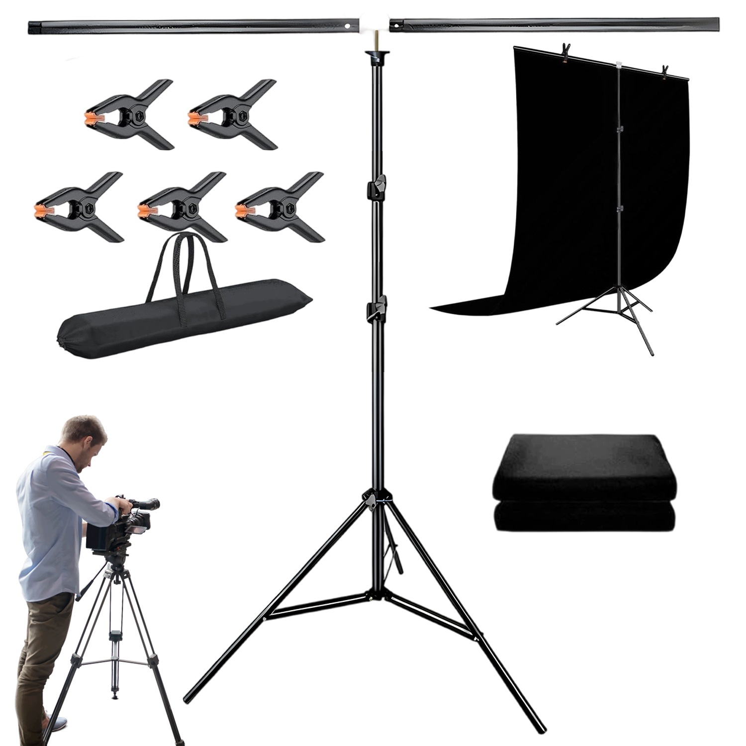 Fotografický Stativ Ve Tvaru Pozadí 1.5 X 2 M, 5 Klipů Pro Fotografování Videa