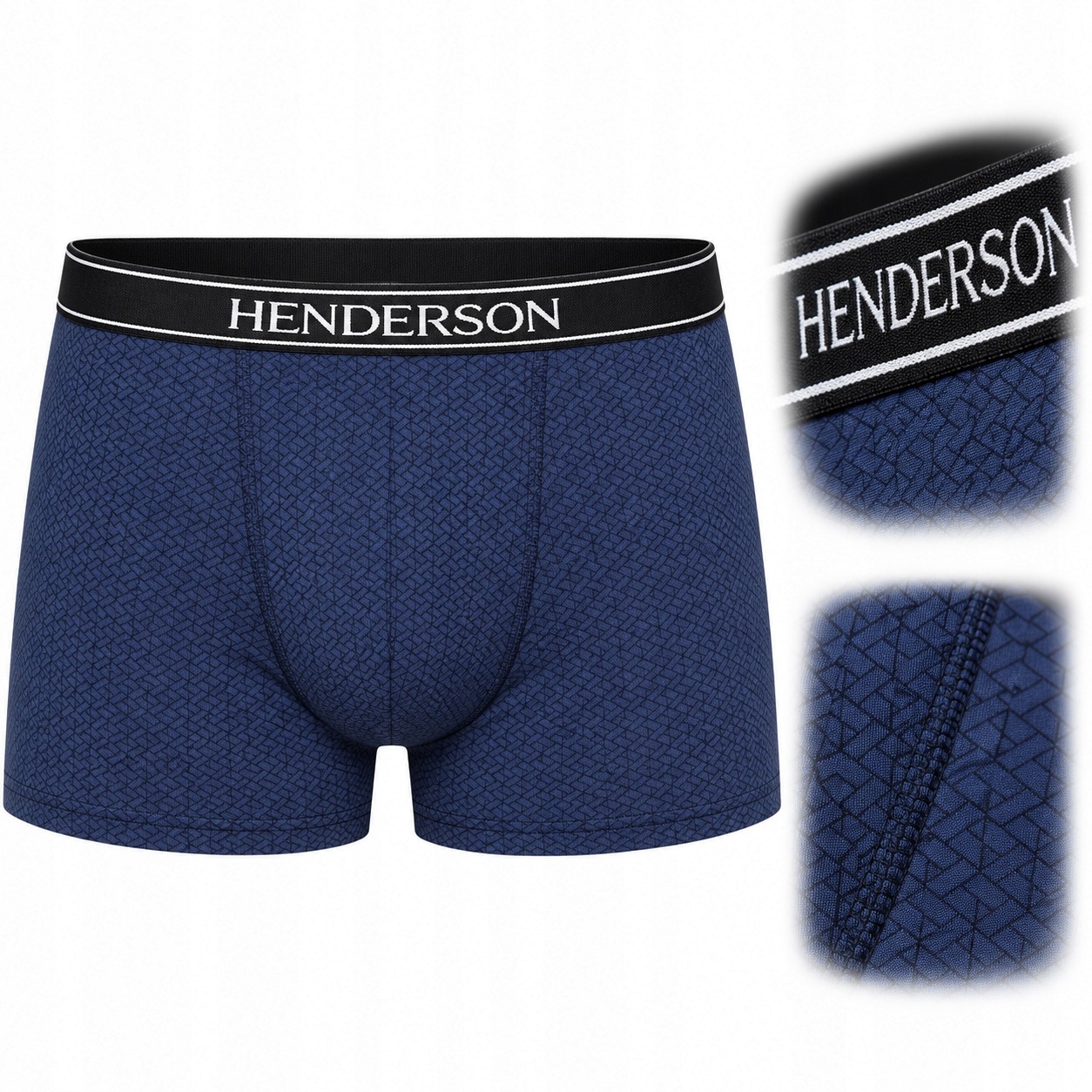 Pánské vzorované boxerky z bavlny Henderson 37798 modré 2XL Anrr