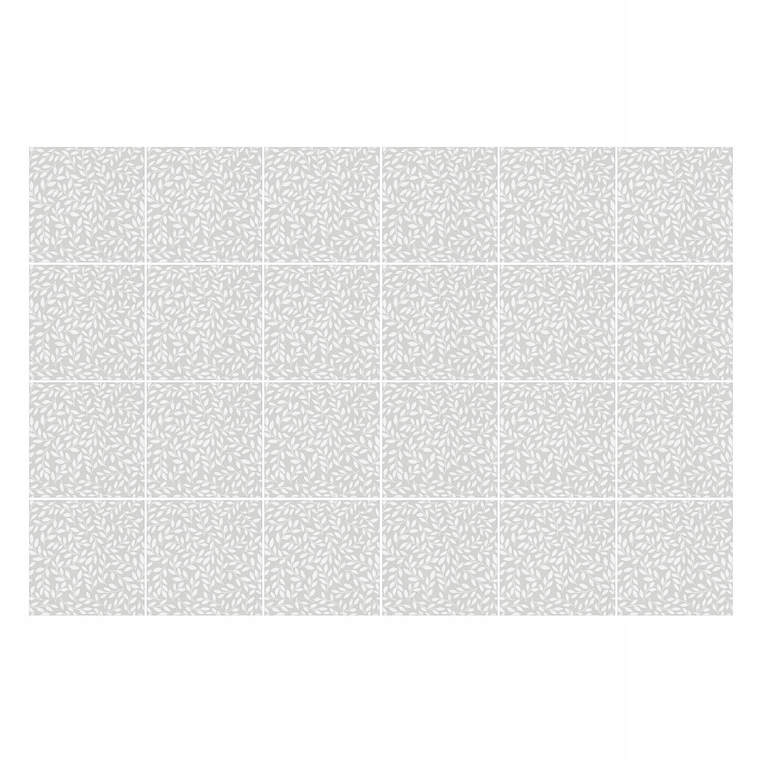 Moderní Samolepky na dlaždice Jemné listy v pozadí 24 ks 20 x 20 cm