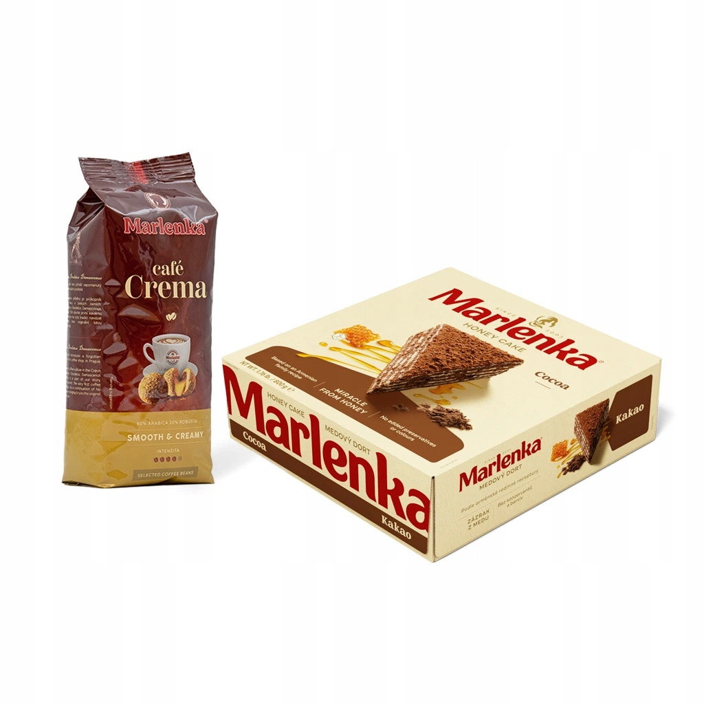 Marlenka Duopack Café crema 500 g a Medový dort s kakaem 800 g