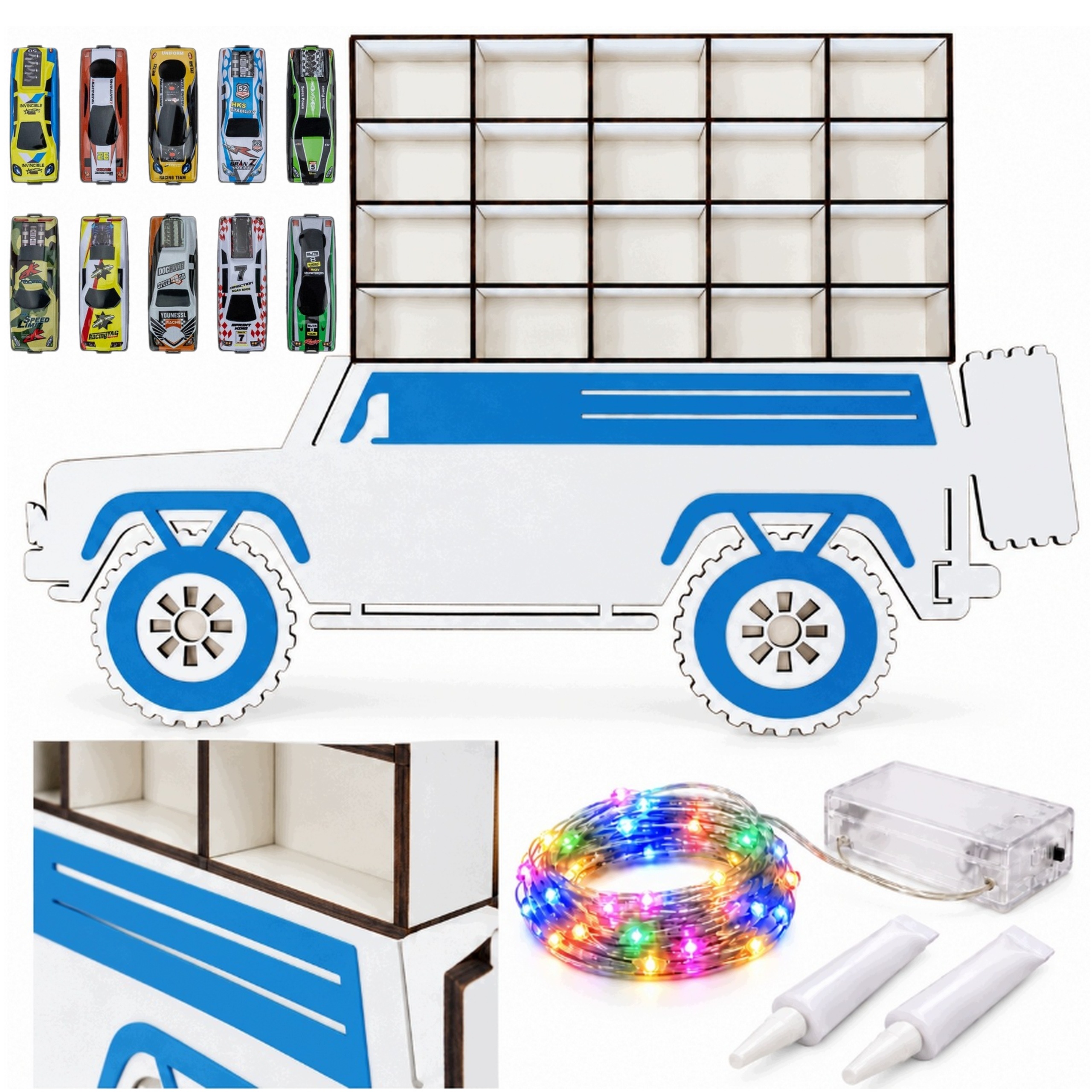 Organizer na resoraki Giga Auto Terenowe 87x58 Ledowy na ścianę 10 Autek